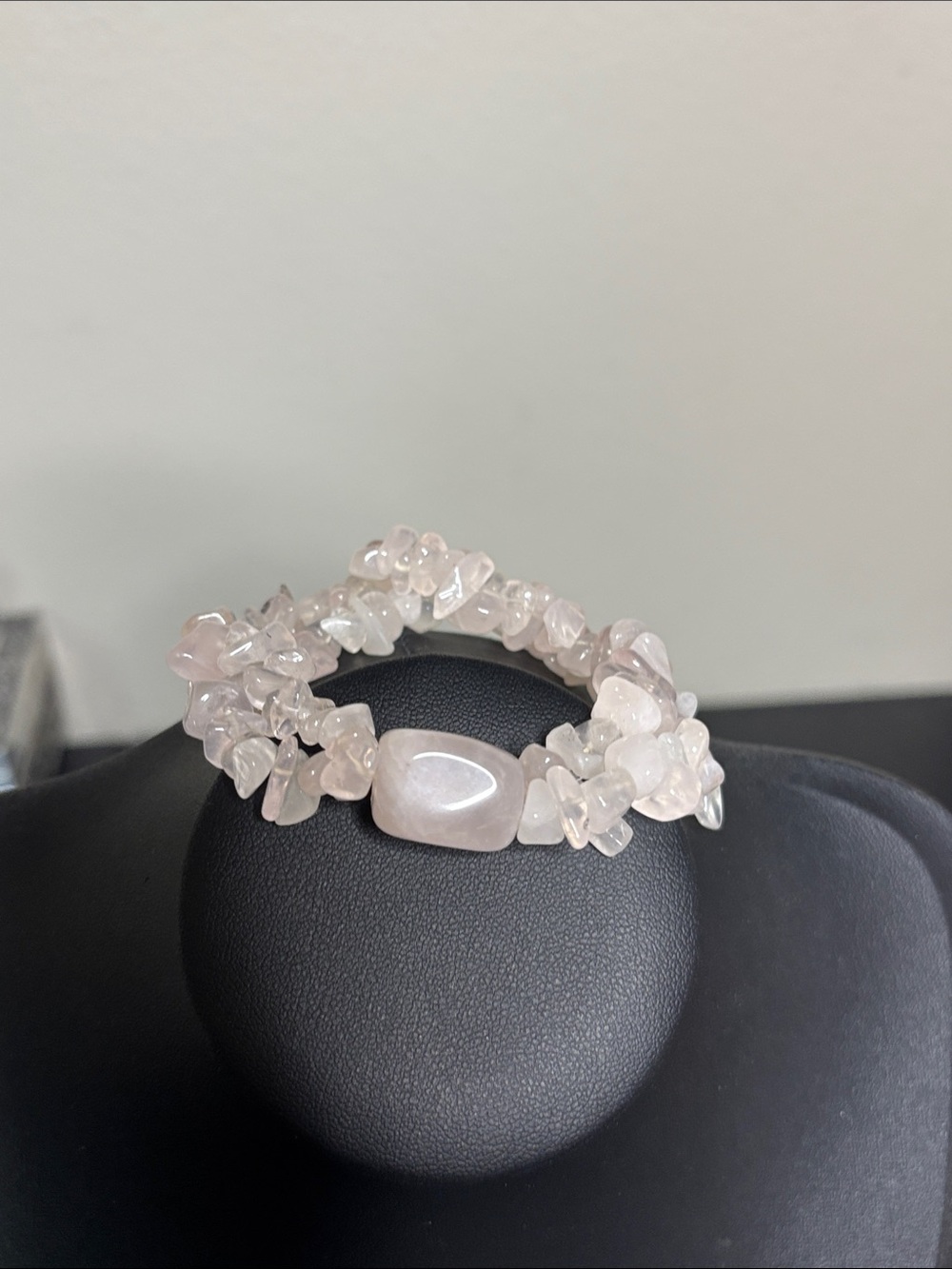 Rose Quartz Chip Stretch Bracelet - Pink Beaded Women's Bracelet